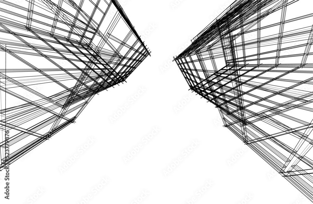 Modern architecture vector 3d illustration Modern architecture vector 3d illustration