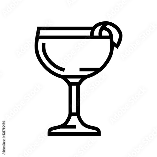 glass drink sidecar cocktail line icon vector illustration