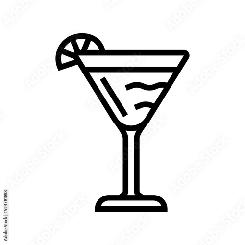 daiquiri cocktail glass drink line icon vector illustration