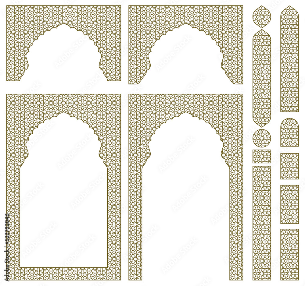 custom made wallpaper toronto digitalArches, frames and additional design elements. Arabic geometric ornament