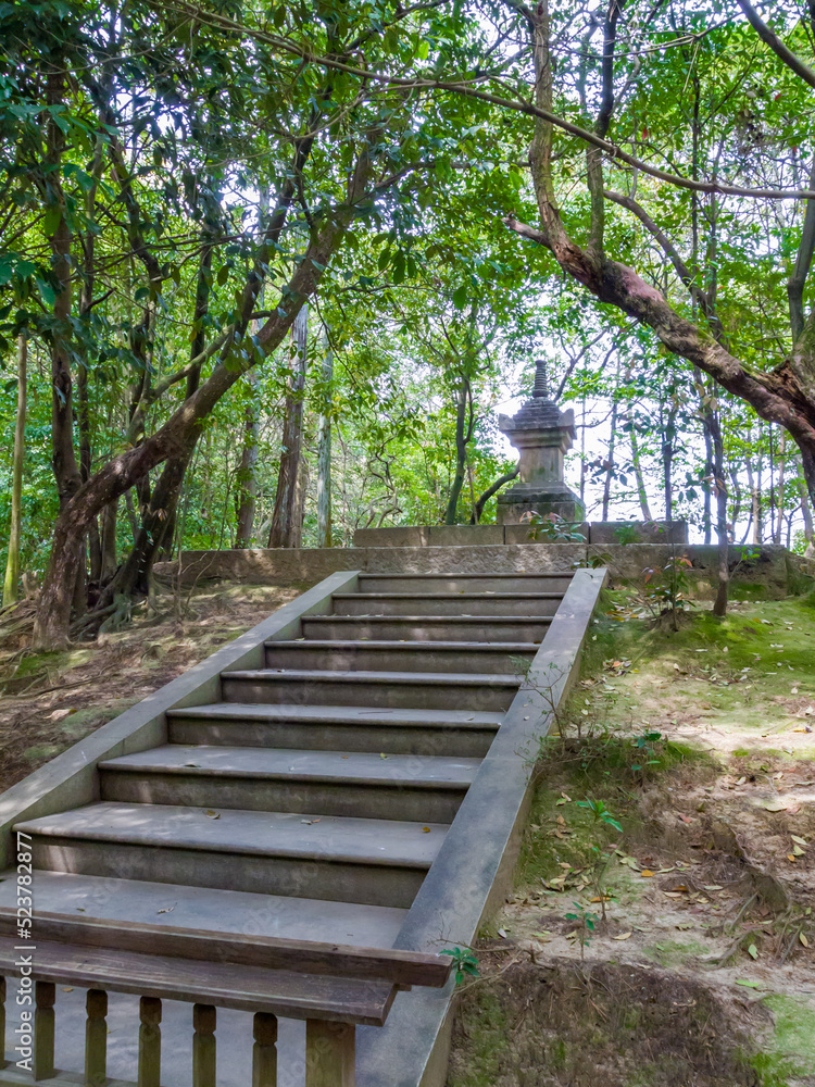 Fototapeta premium Tomb of Ganjin (Jianzhen) at the Toshodai-ji Temple in Nara, Japan