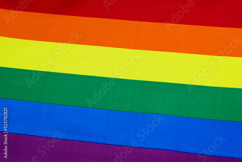 Close up of rainbow flag