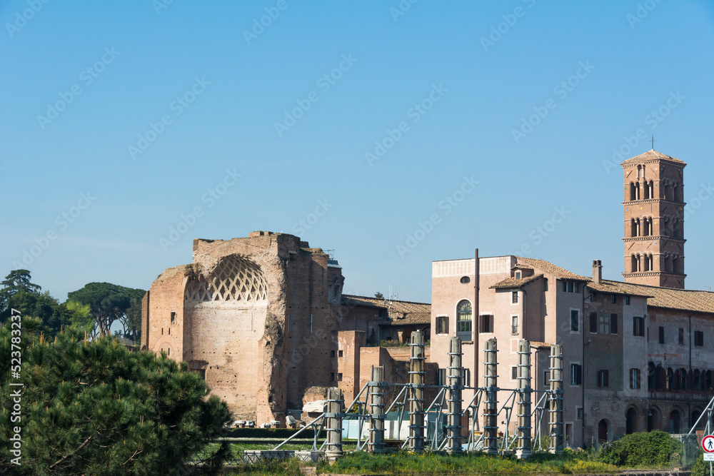 View of the ancient side of th City of Rome, Rome, Italy.