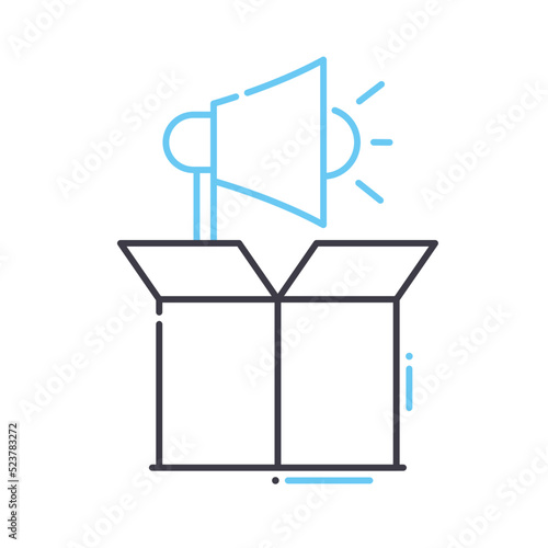 marketing campaign line icon, outline symbol, vector illustration, concept sign