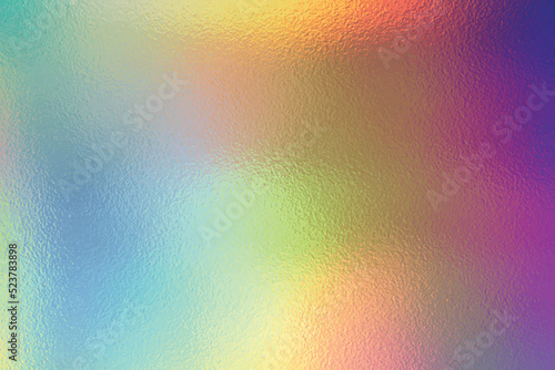 Elegant holographic rainbow foil texture, shiny metallic iridescent background vector for luxury print artworks, cmyk color mode .