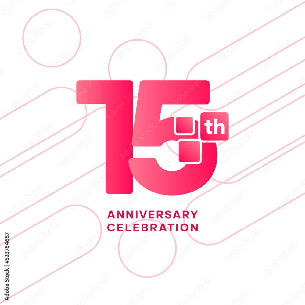 15th anniversary celebration logotype. Anniversary celebration template ...