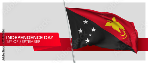 Papua New Guinea independence day vector banner, greeting card