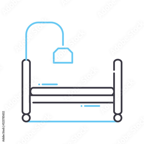 hospital threatment line icon, outline symbol, vector illustration, concept sign photo