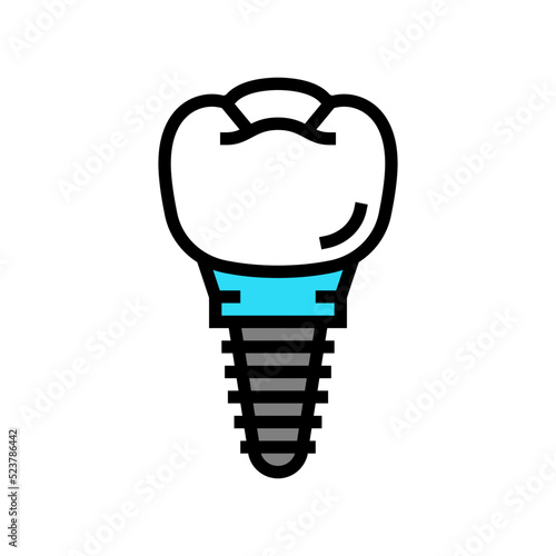 implant tooth color icon vector illustration