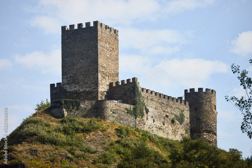 Dorias (Lugo, Spain), August 11, 2022. Castle. Medieval construction of the region of Galicia, in the northwest of the country. It belonged to the Lord of Cervantes. It has two towers