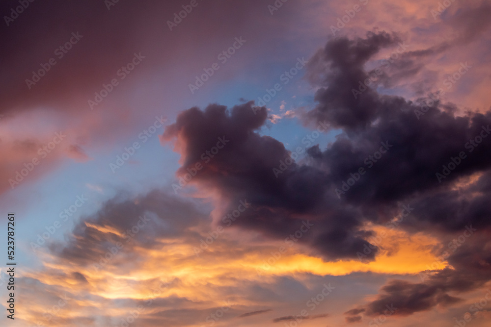 Expressive dramatic cloudscape with vibrant colors Expressive dramatic cloudscape with vibrant colors