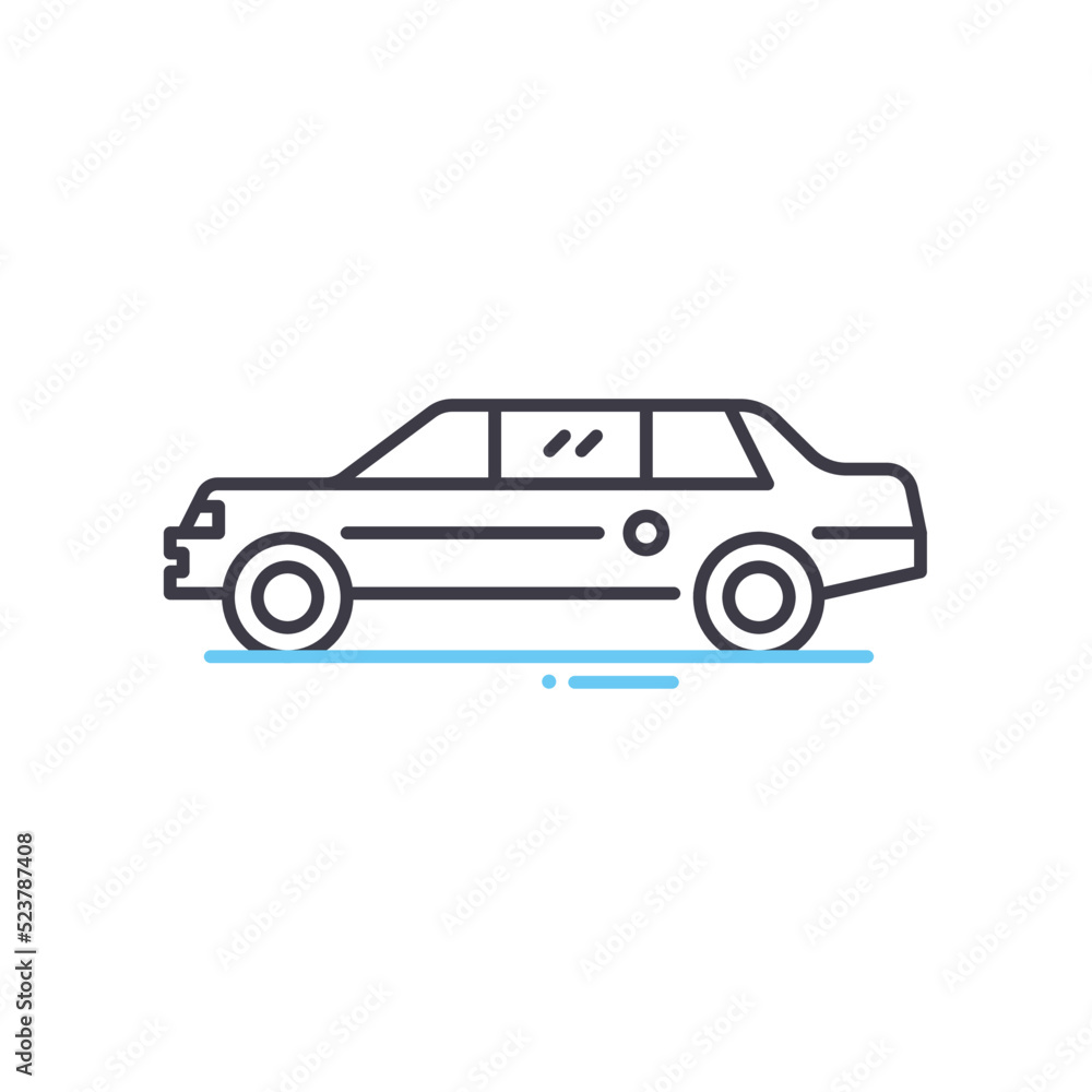presidential car line icon, outline symbol, vector illustration, concept sign