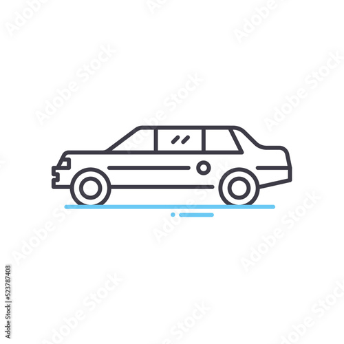 presidential car line icon  outline symbol  vector illustration  concept sign