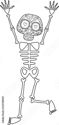 Mexican Catrina skeleton, día de los muertos