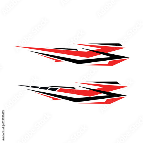 car wrapping decal template vector design. racing car body decals. 