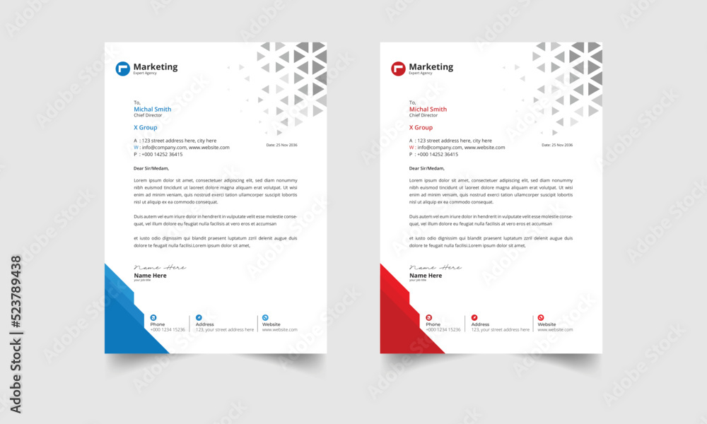 Obraz premium business editable style letterhead template 
