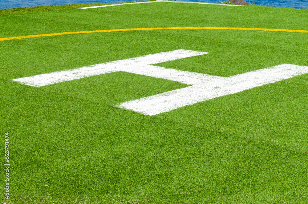 helipad covered with artificial grass helipad covered with artificial grass