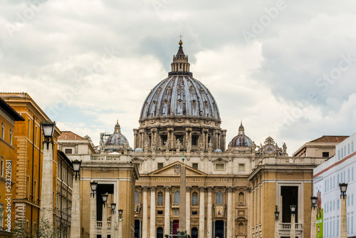 Dome of the San Peter Basilica at Vatican, Rome, Italy