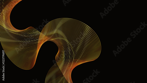 Abstract of wavy lines background, minimal dynamic shape, 3d rendering.