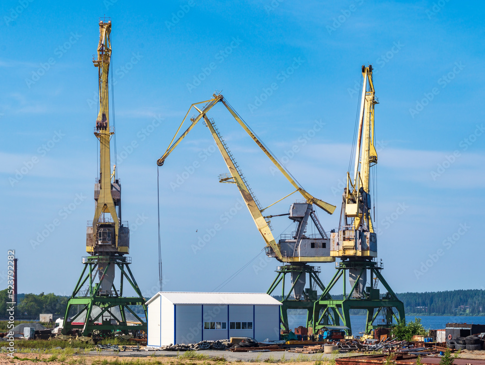 cranes in the cargo port