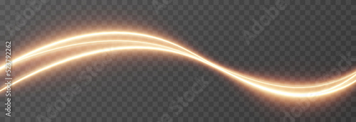 Vector glowing lines of light on an isolated transparent background. Luminous wavy lines, light trail png. Light speed effect. Neon, glowing spiral png.