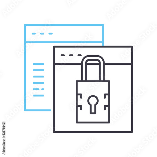 privacy line icon, outline symbol, vector illustration, concept sign