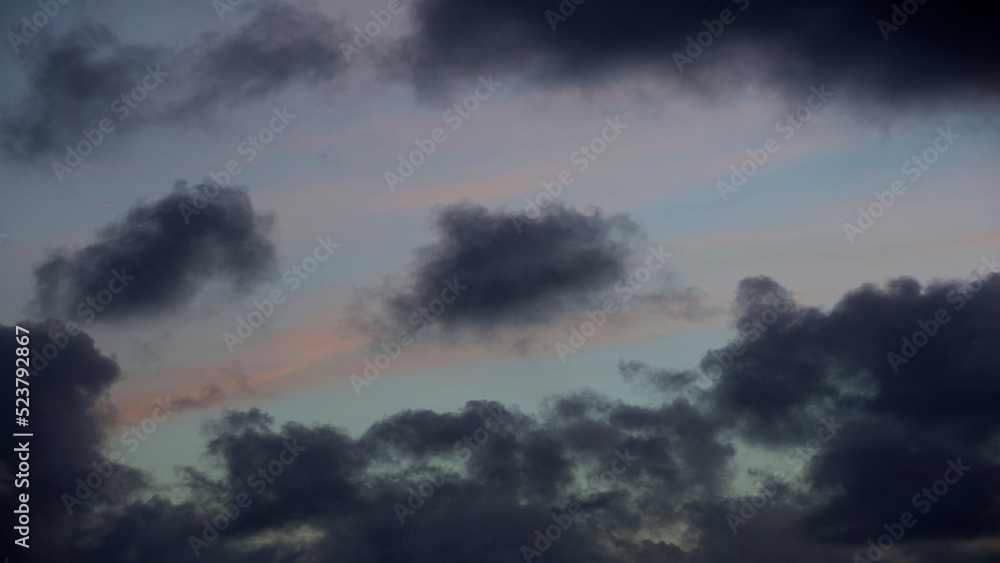 Clouds at sunset, weather concept