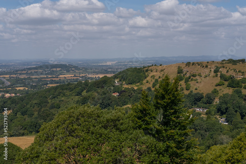 Birdlip view point over looking Gloucester, England, UK