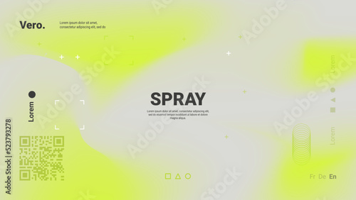 Trendy graffiti style background with green light neon blurred shape. Modern wallpaper design for poster, website, placard, cover, advertising. Vector illustration.