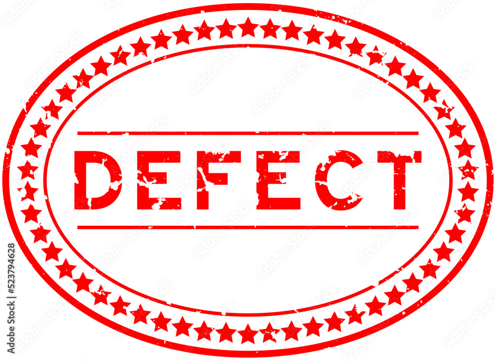 Grunge red defect word oval rubber seal stamp on white background Grunge red defect word oval rubber seal stamp on white background