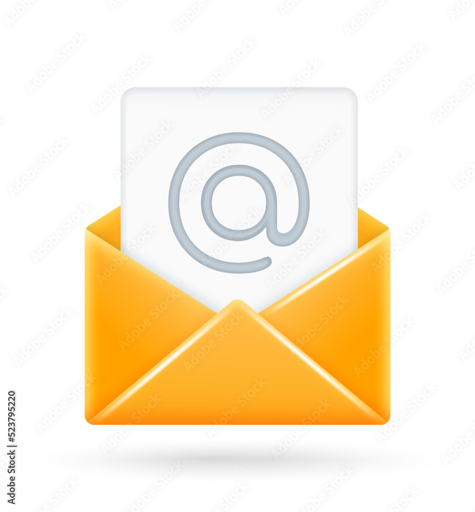 3d E mail icon, vector illustration 3d E mail icon, vector illustration