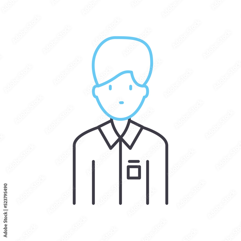 rapper avatar line icon, outline symbol, vector illustration, concept sign