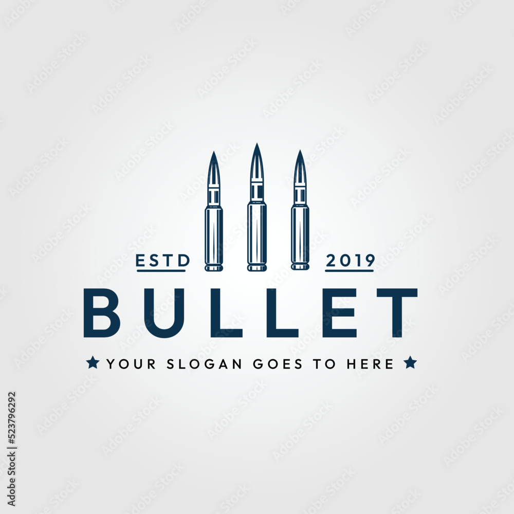 bullet vintage logo, icon and symbol, vector illustration design
