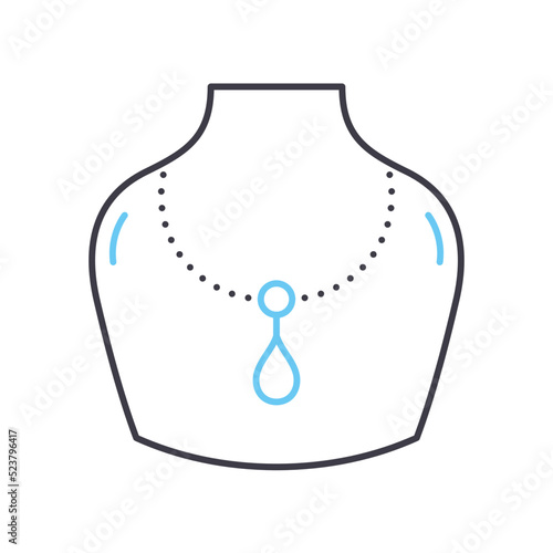 necklace jewerly line icon, outline symbol, vector illustration, concept sign