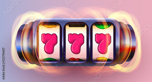 Metal slot machine wins the jackpot. 777 Big win concept. Casino jackpot.