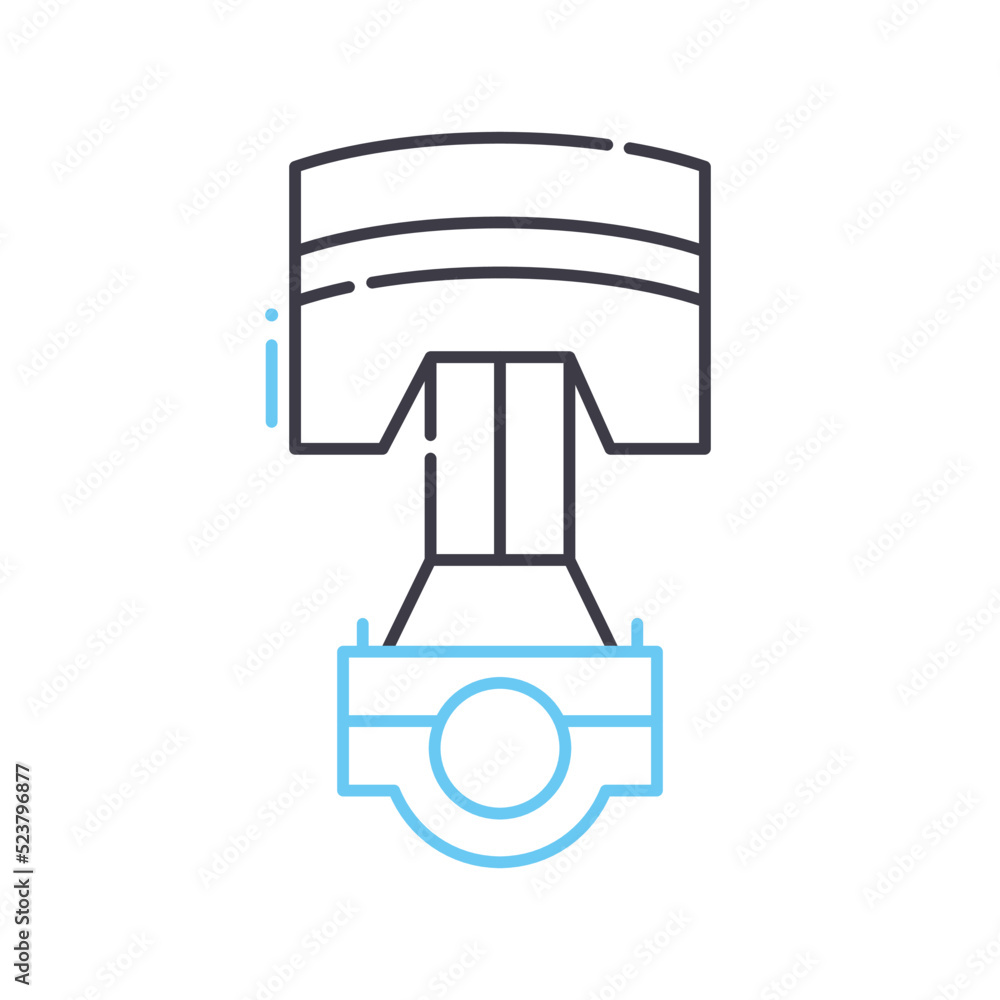 piston line icon, outline symbol, vector illustration, concept sign piston line icon, outline symbol, vector illustration, concept sign