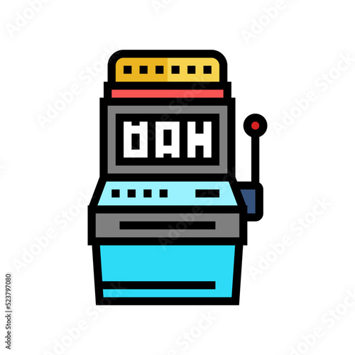 slot mashine game color icon vector illustration