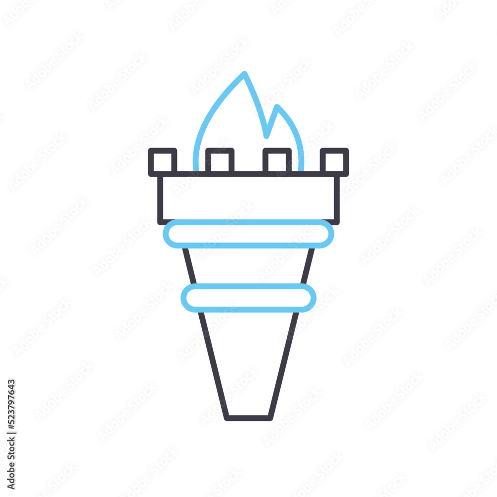 torchlight leader line icon, outline symbol, vector illustration, concept sign torchlight leader line icon, outline symbol, vector illustration, concept sign