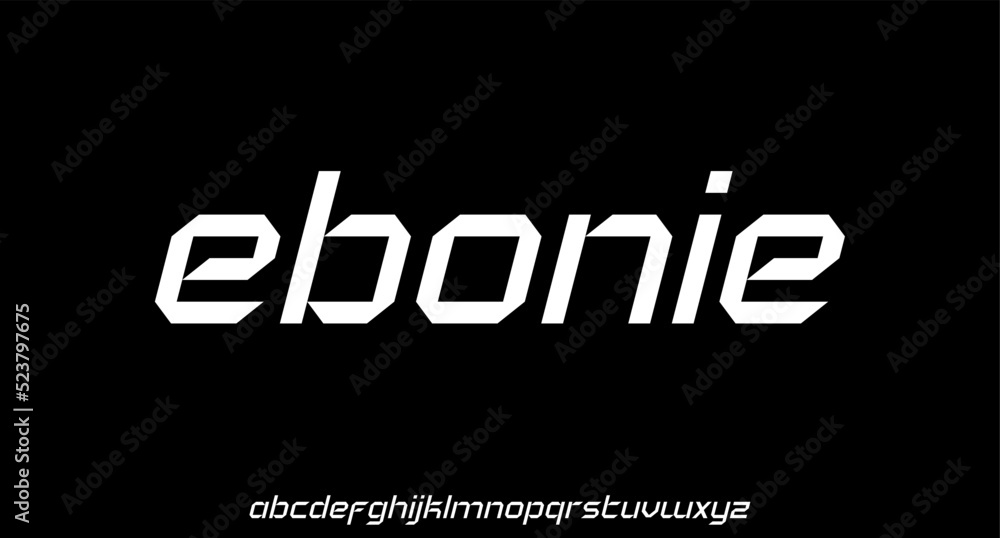 Obraz premium sharp, futuristic modern geometric font 