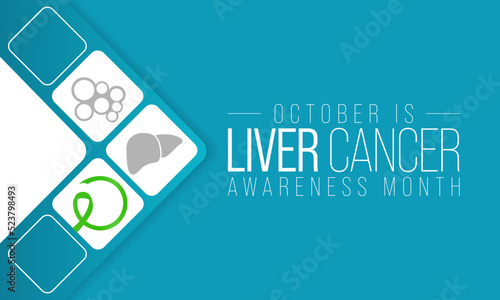 Liver Cancer awareness month is observed every year in October, cancer can sometimes start in liver or spread from another organ. Vector illustration