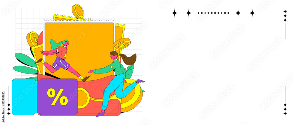 Obraz premium Coupon concept flat vector concept operation illustration