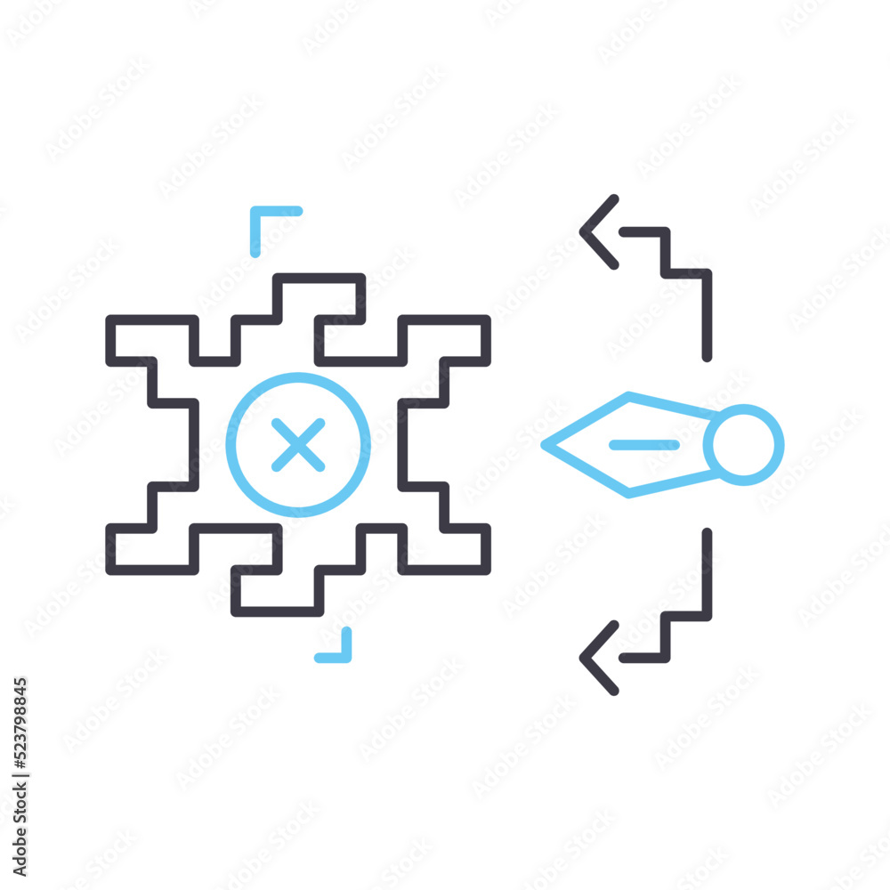 strategy game line icon, outline symbol, vector illustration, concept sign strategy game line icon, outline symbol, vector illustration, concept sign
