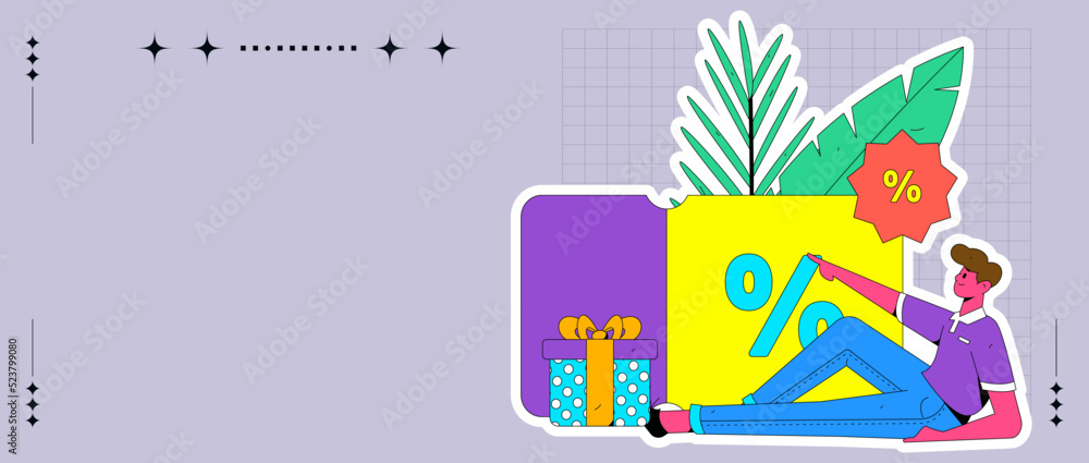 Naklejka premium Coupon concept flat vector concept operation illustration 