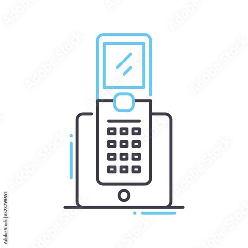 home telephone line icon, outline symbol, vector illustration, concept sign