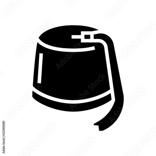 fez hat cap glyph icon vector illustration