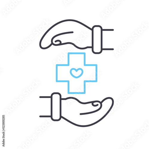 personal health care line icon, outline symbol, vector illustration, concept sign