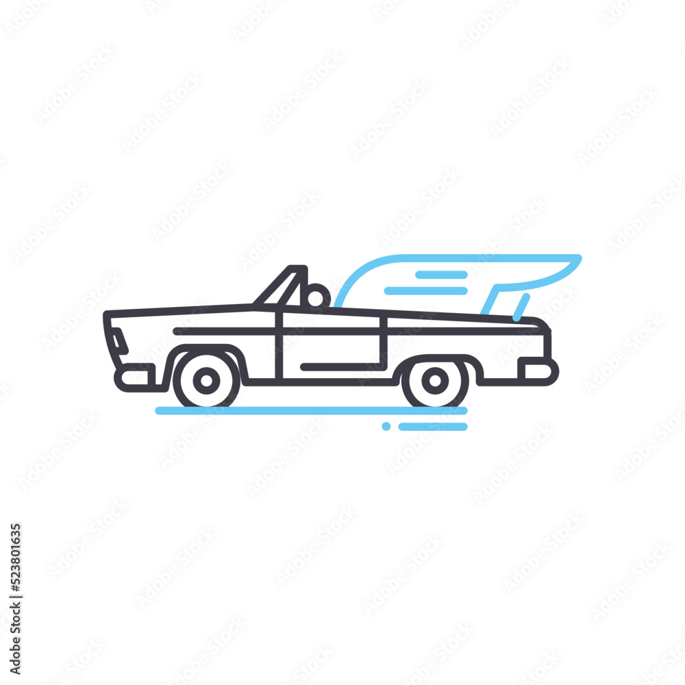 hip hop car line icon, outline symbol, vector illustration, concept sign hip hop car line icon, outline symbol, vector illustration, concept sign