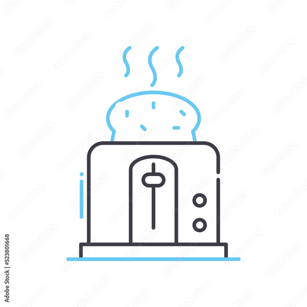 toaster line icon, outline symbol, vector illustration, concept sign toaster line icon, outline symbol, vector illustration, concept sign