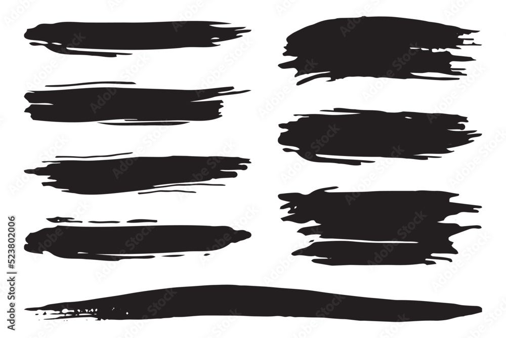 Set of hand drawn ink splashes, design elements on white background. Abstract freehand brush strokes. Isolated vector shapes as blank stamp, seal, frame, banner, background. Set of hand drawn ink splashes, design elements on white background. Abstract freehand brush strokes. Isolated vector shapes as blank stamp, seal, frame, banner, background.