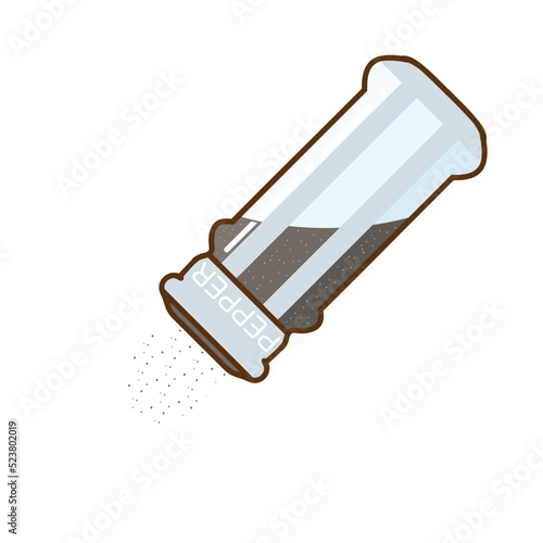Hand drawn vector illustration of black pepper isolated on white background.